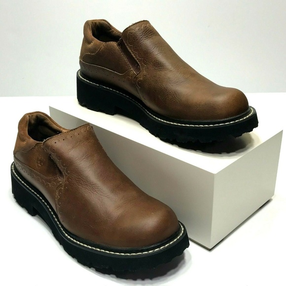 Ariat Shoes - Ariat 10B Brown Leather Slip On Western Shoes GUC